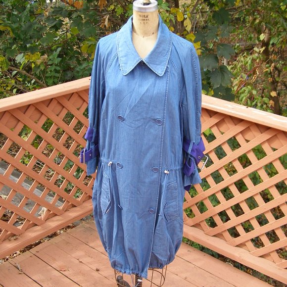 Size M/L ACNE Studios Double breasted Denim Trench coat - Picture 2 of 13